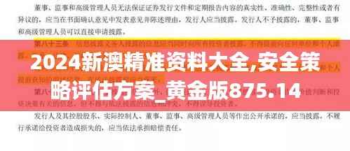 2024新澳精准资料大全,安全策略评估方案_黄金版875.14