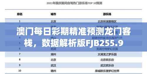 澳门每日彩期精准预测龙门客栈,数据解析版FJB255.9