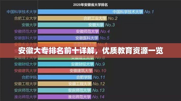 安徽大专排名前十详解,优质教育资源一览