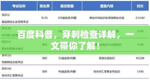 百度科普,穿刺检查详解,一文带你了解!