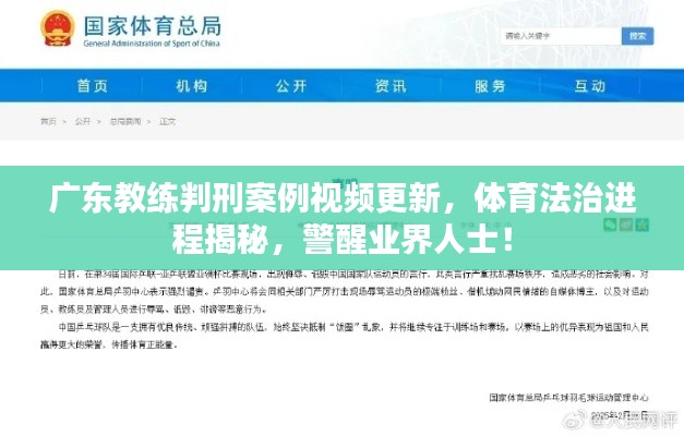 广东教练判刑案例视频更新,体育法治进程揭秘,警醒业界人士!